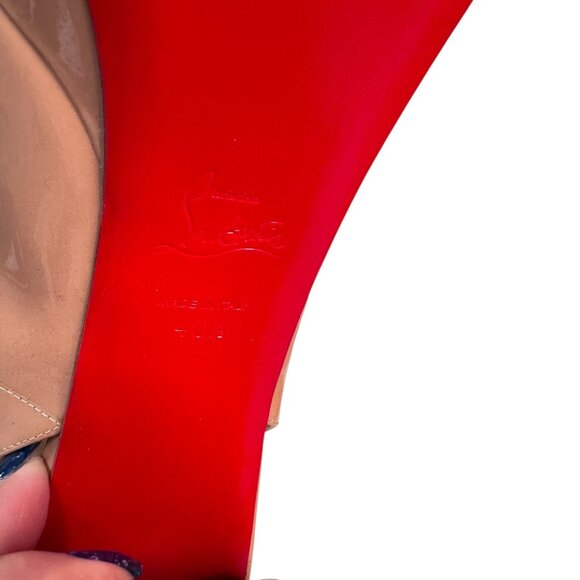 Christian Louboutin Movida Sling 130 Patent Heels – Nude (40.5 Dust Bag & Box) - Picture 4 of 6